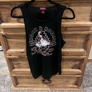 Rock & Rodeo Women's Black Graphic Tank Top